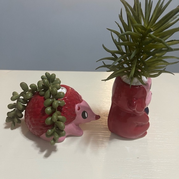 Valentine’s Pink Mini Animal Planter Set - Picture 4 of 7